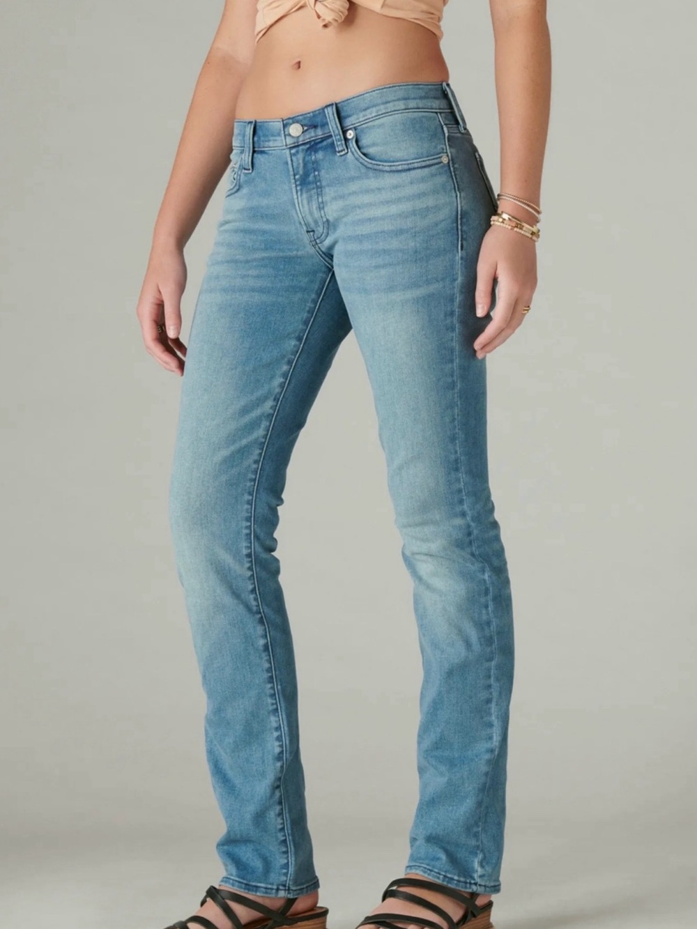 Lucky Brand Sweet Straight Mid Rise Raw Hem 2/26